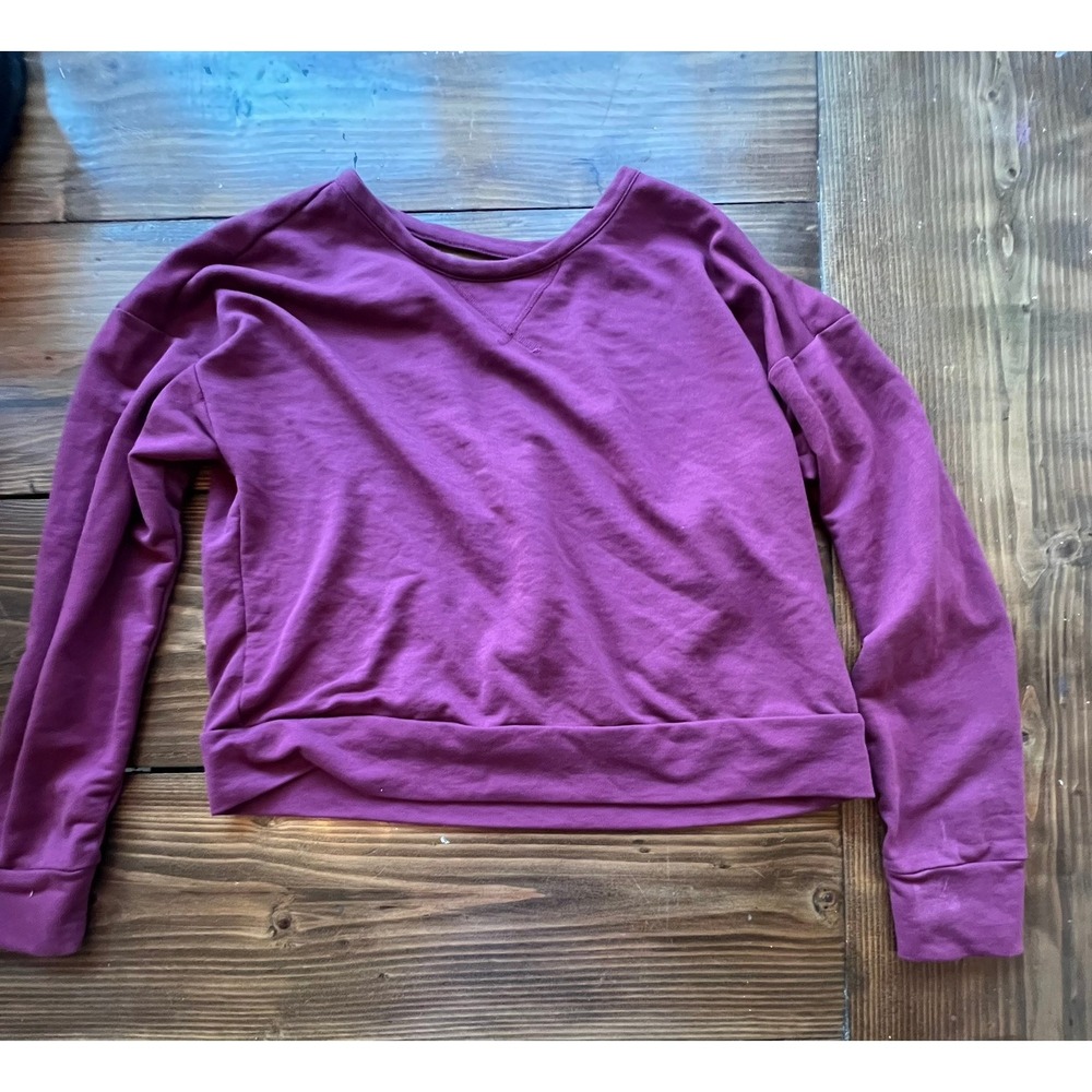Nike Dri-FIT M Purple Crossover Back Cutout Long Sleeve Sweatshirt Pullover